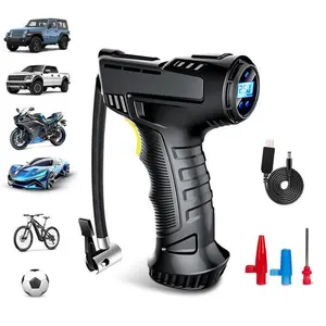 150PSI Portable Handheld Car Air Pump 120W Wireless/Wired with Digital Display LED Light Auto Stop Feature for Car Motorcycle SUV Truck Sports Balls Vehicle Tire Inflator Cordless Tire Inflator