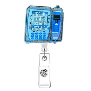 Creative Retractable Badge Reel, 1 Count Acrylic ID Holder with Clip for Nurses, Doctors, Students & Office Staff, Identification Badges & Supplies, Nursing Student Badge Reel, Medical Badge Reel, Badge Reels Retractable