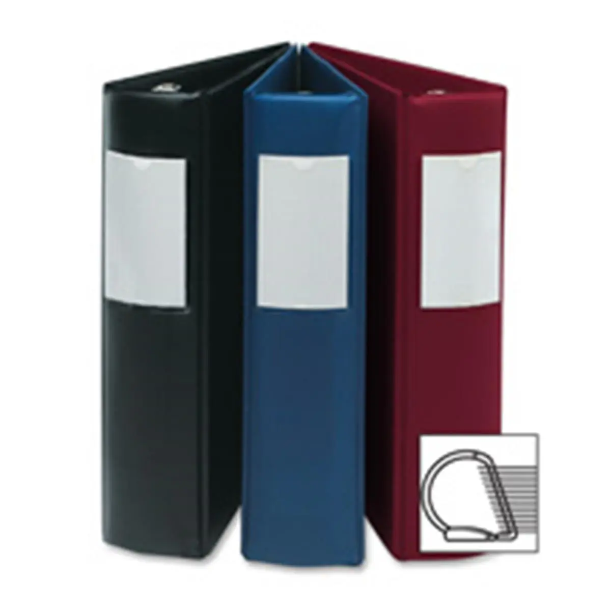 Business Source BSN33117 D-Ring Binder with Label Holder- Hvy-Dty- 4 in.- Black