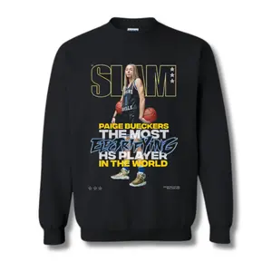 Paige Bueckers Sweatshirt – Women’s Basketball Hoodie, Black Crewneck Featuring Bold Graphic Design and Iconic Player Print, Perfect for Basketball Fans.