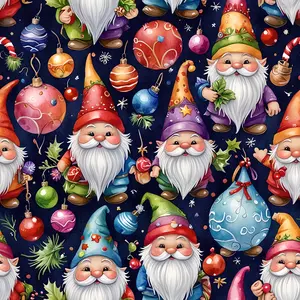 Christmas Gnomes Pattern 12 Quilting Cotton Fabric