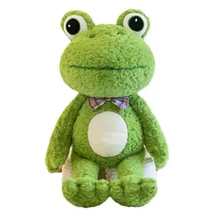 50cm Big Eyes Cute Frog Plush Toy Kawaii Bow Animal Green Cloth Doll For Children's Birthday Christmas Gift
