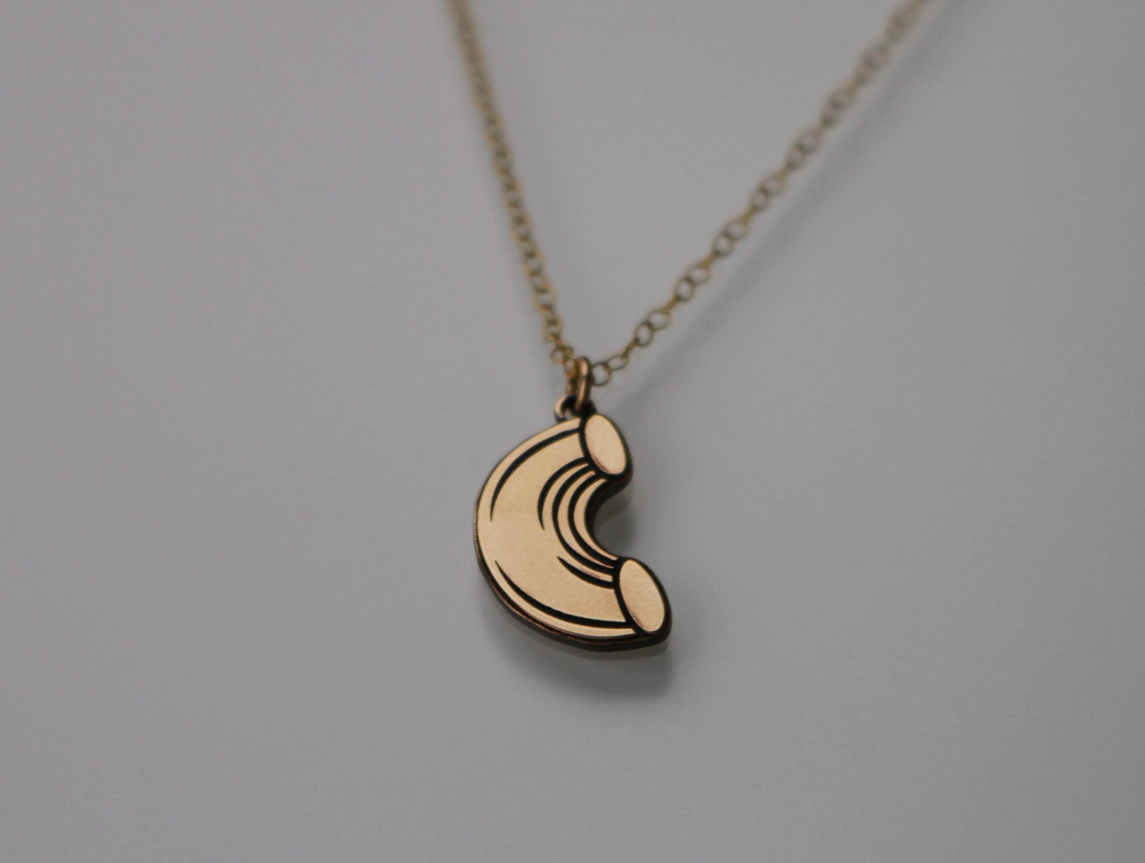 Macaroni Pasta Necklace - Gold Filled