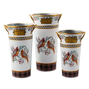 MacKenzie- Childs Set of 3 Nesting Metal Buckets