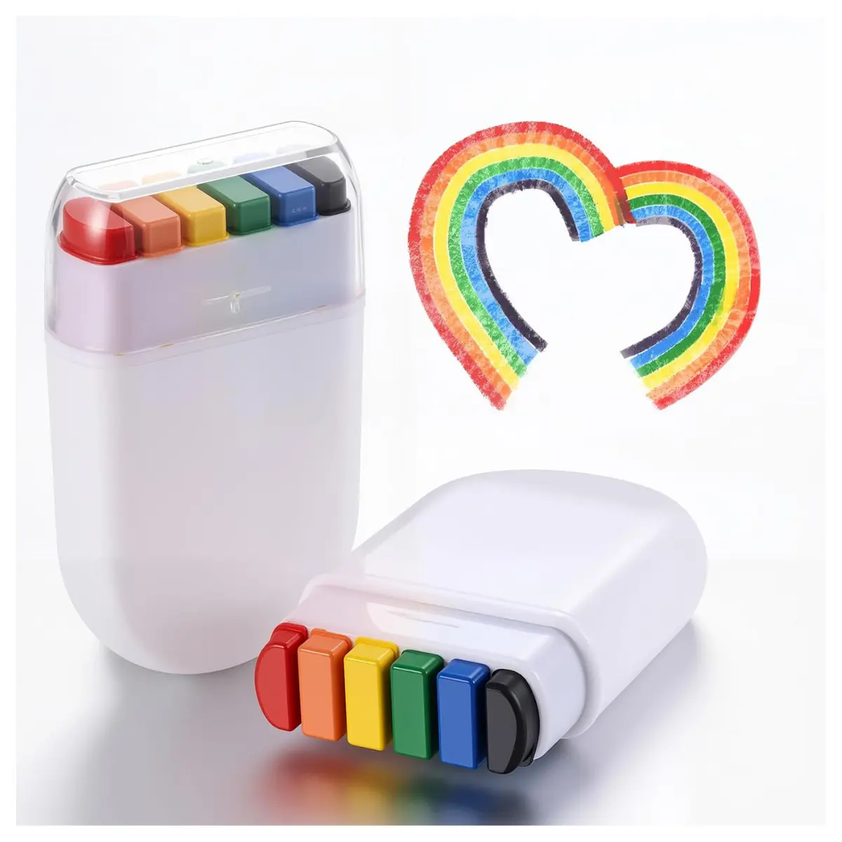 2 Pack Rainbow Pride Face Paint Sticks, 6 Color Face & Body Paint