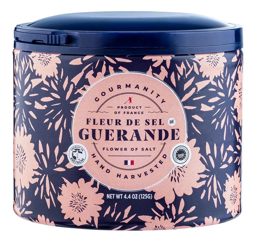 Gourmanity Fleur De Sel De Guerande Hand Harvested French Sea Salt for Gourmet Cooking, Baking, and Seasoning
