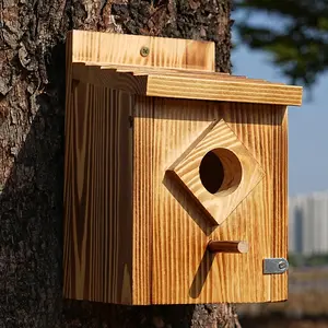 Waterproof Wooden Blue Bird House, Spray Paint Treatment Bluebird Box Houses for Outdoors, Nesting Box for Wrens, Swallows, Finches, Chickadee