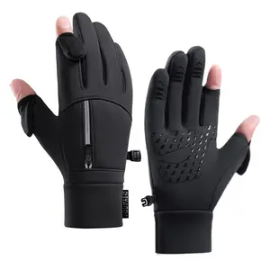 Waterproof Thermal Cycling Gloves - Touchscreen Windproof Motorcycle/Fitness Gloves with Knuckle Protection & Non-Slip Grip (Black, Unisex)