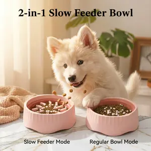 2-in-1 Slow Feeder Bowl with Maze-like Snowflake Pattern for Dogs & Cats Durable Easy to Clean 20.3cm Diameter Ideal for Mealtime & Digestion Removable Insert tiktokshopspringglowup feed outdoorfun