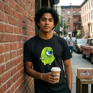 Aesthetic Cartoon Monster Streetwear Tee - Cute Grumpy Cyclops Graphic T-Shirt - Shipped from NY