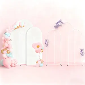 (7.3FT,6FT,6FT)Arch Backdrop Stand and Cover Set, Metal Balloon Arch, Wedding Stand Metal Frame for Birthday, Party, Baby Shower, Graduation Ceremony, White, Decoration, Photo