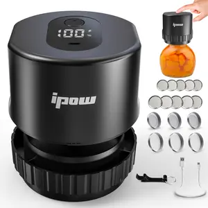IPOW Mason Jar Vacuum Sealer for Wide-Mouth & Regular-Mouth Mason Jars with Lids, Covers, Great Seal Electric Mason Jar Vacuum Sealer for Food Storage