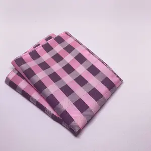 Pink Grids Pocket Square