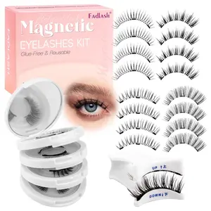 Magnetic Eyelashes with Applicator Natural Look Magnetic Lashes Reusable 4 Pairs False Eyelashes Kit Easy to Wear and Remove (604+079+806+B7)