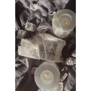 Selenite Candle Holder
