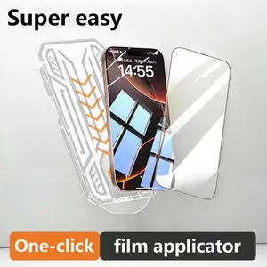 HD Clear Tempered Glass Screen Protector with One-Push Auto Align Installation Frame, Fit for iPhone 17/16/15/14/13/12Pro Max/Plus/17Air All Series, Full Screen Coverage, 9H Hardness Anti-Scratch, Anti-Fingerprint, Shockproof, Dust-Free Bubble-Free