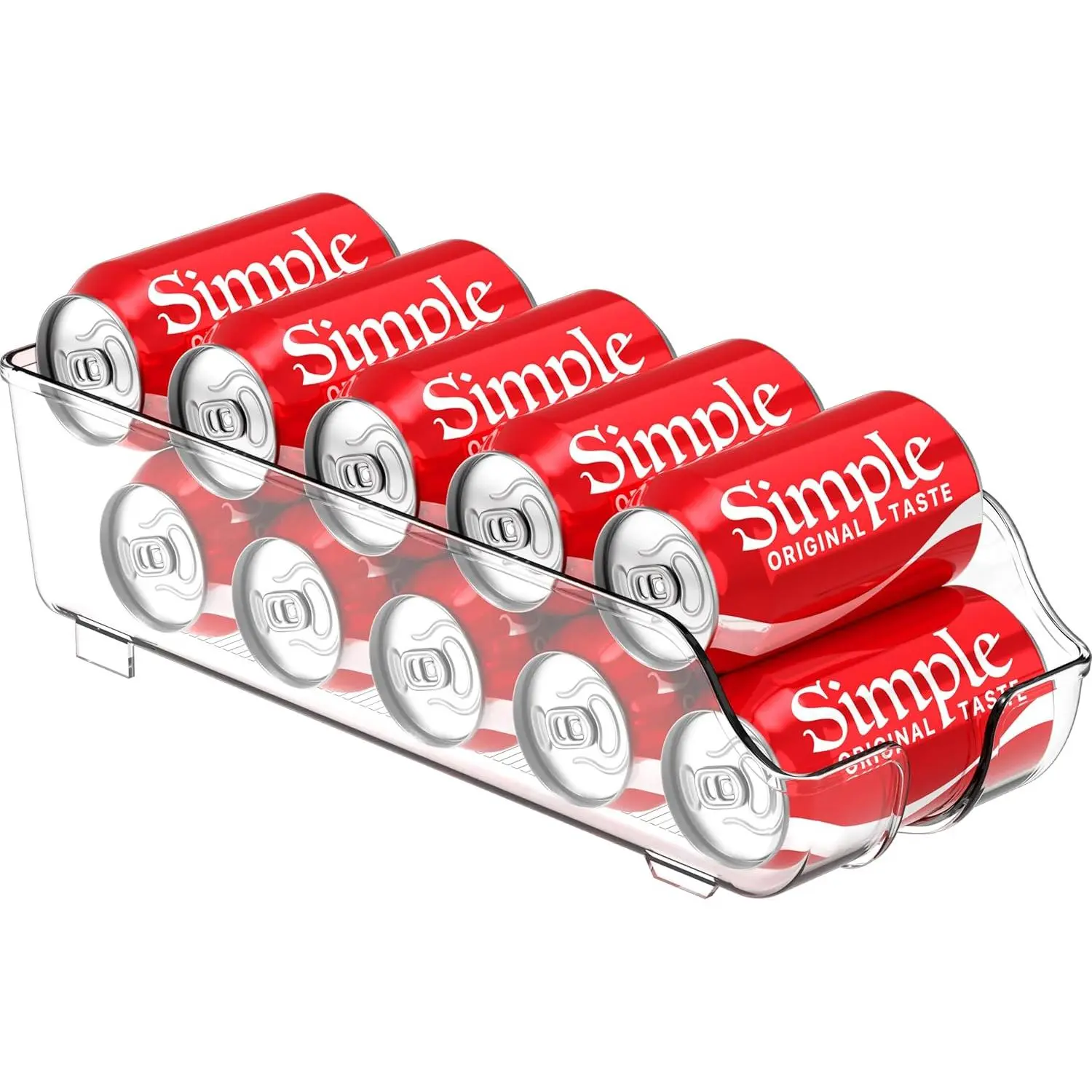 Simple Houseware Soda Can Organizer Dispenser for Refrigerator/Pantry | Clear