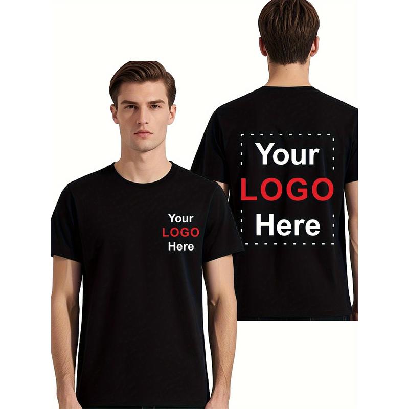 Customizable Men's T-Shirt - Personalized Front & Back Printing with Your Logo/Text/Design - Beige/Custom Colors - Lightweight Breathable Fabric for Team Uniforms, Corporate Branding, Events - Machine Washable Custom Workshirts, Event Apparel, Versatile