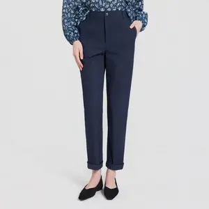 Women's Mid-Rise Side Tape Straight Leg Chino Pants - Universal Thread Navy Blue 0