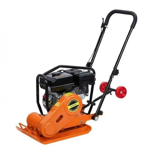 Orange 7HP 212CC Gas Engine Plate Compactor - 4200lb Compacting Force, 5600 VPM, 22.1x15.9in Plate for Sidewalks, Asphalt Pavers, Landscaping (Jump Jack Design)