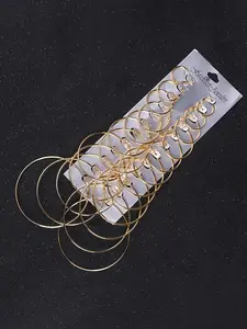Fashionable Simple Exaggerated Circle Shape Earrings Set 12 Pairs, Trendy Dainty Fashion Jewelry Hoop Earring Sets for Women, Stylish Accessories for All Occasions