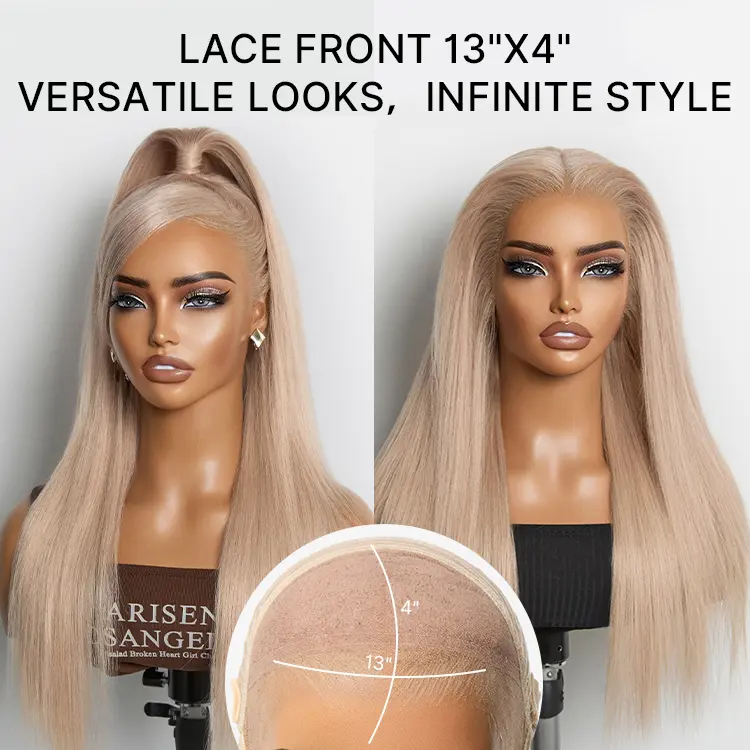 【LIVE】NatureMAX™ 180% Density Ash Blonde Silky Straight Glueless Ear-to-ear 13x4 HD Lace Front Wig Pre-Cut Lace Flexi-Fit Drawstring Cap