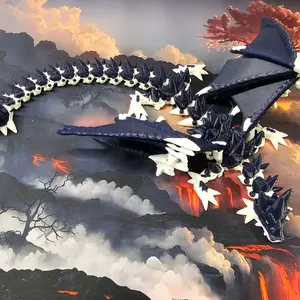 Spiked Winged Dragon 3D printed Decor poseable