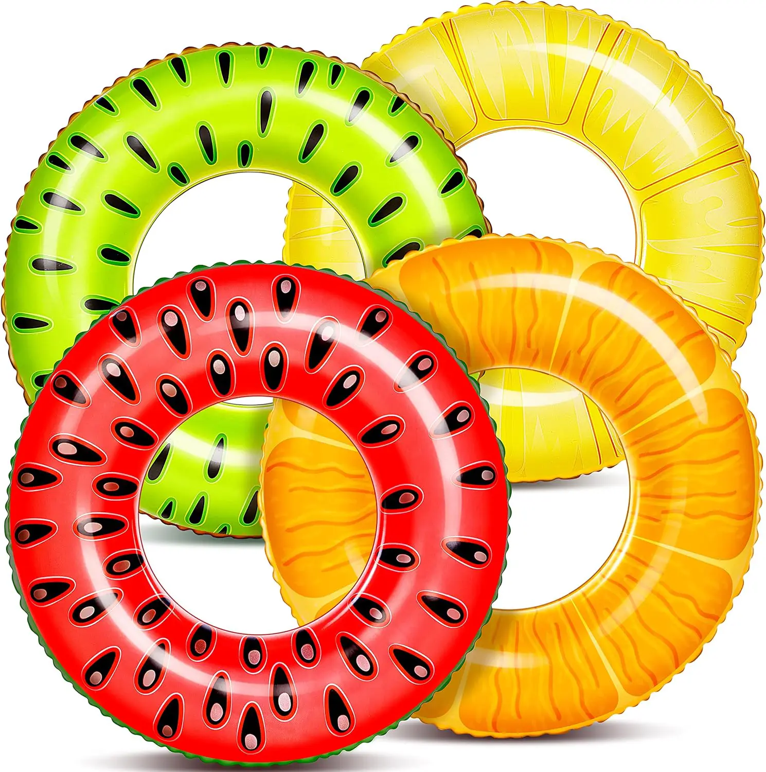 4-Pack Inflatable Pool Floats & Tube Rings – Durable Swim Tubes for Kids & Adults, Perfect for Pool, Beach & Party Fun