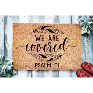 Doormat We are Covered Psalms 91 Religious Doormat Welcome Mat Door Mat