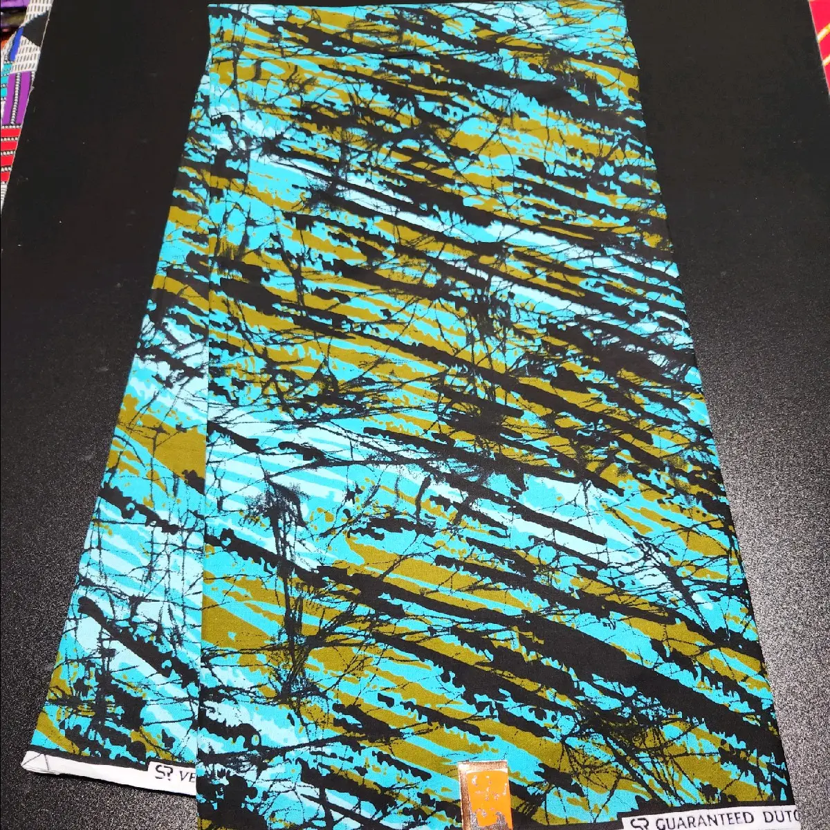 100% Cotton Green Ankara Fabric - African Print Fabric, 6yds Sewing & Soft Furnishing Textile