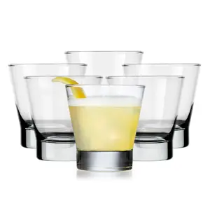 Libbey Bar Essentials Double Old Fashioned Glasses,10.5oz, Clear Drinking Glasses Set of 6, Modern Rocks Glass Set for Special and Everyday Use