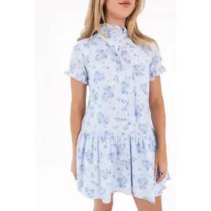 The Nicole Ruffle Button Up Dress
