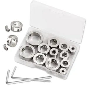 12 Pieces 3-16mm Drill Bit Stop Collars Set 304 Stainless Steel Drilling Stop Collars Drill Bit Stop Collars Set Stop Drill Bit Collars Set Drilling Tools with Hex Wrench and Storage Box