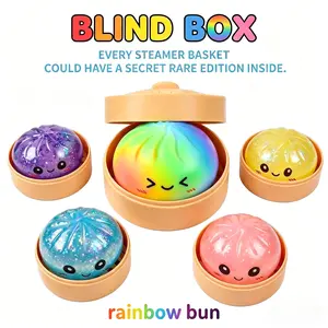 Giant Dumpling Squishies Stress Relief Toy - Soft TPR Silicone, Quick Rebound, Random Anime Design Blind Box Fidget Toy for Kids & Adults, Valentine/Easter Gift
