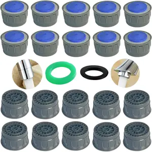 Faucet Aerator, 2.2GPM Flow Restrictor Plug-In Faucet Aerator Replacement Parts for Bathroom or Kitchen (blue 20 Pcs)