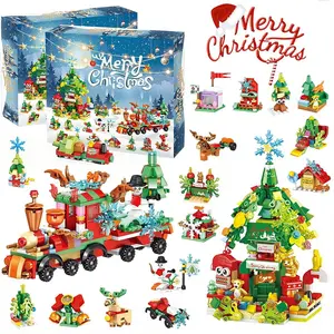 2025 Christmas Advent Calendar, Christmas Calendar Building Blocks, 24 Days Countdown Calendar Gifts Box 3D Puzzle Toys Set for Boy Girl Women Men
