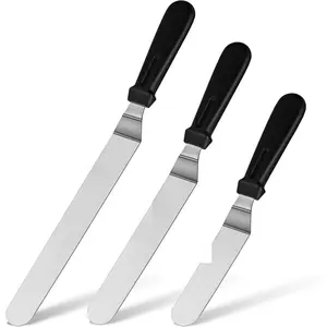 Icing Spatula, Angled Offset Cake Spatula with 6", 8", 10" Stainless Steel  Set of 3