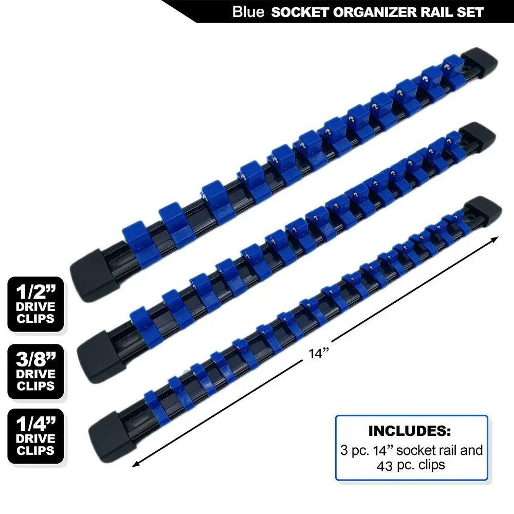 3/6/9pcs Socket Organizer Tool Set, Tool Organisers, Tool Organizers, High-Quality Bracket for 1/4 Inch 3/8 Inch 1/2 Inch, Durable Socket Storage Solution, Garage Tool Storage