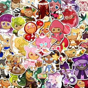 Gingerbread Man Kingdom Series Sticker, 54pcs/pack Waterproof Self Adhesive Decor Paper, Decor Sticker for Gift Greeting Card Water Bottle Laptop Phone