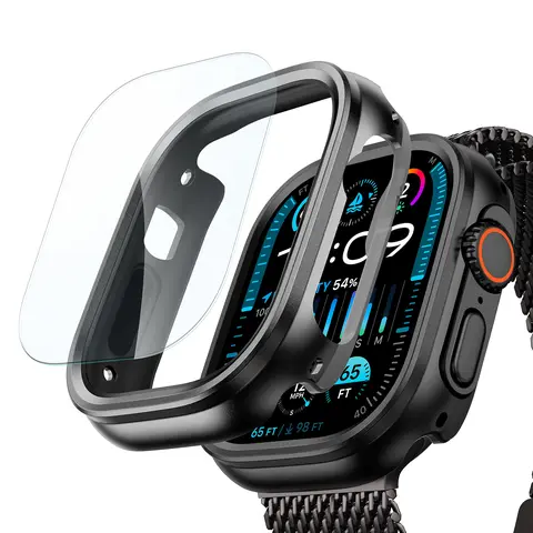 ESR for Apple Watch Ultra 4 2026/ Ultra 3 /Ultra 2 /Ultra Case with Screen Protector, Slim Protective Cover with 2 Pack Armorite Glass Protector Set, Full Body Bumper for Outdoor Protection