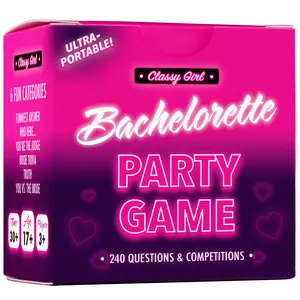 Classy Girl Bachelorette Party Game - 240 Funny Questions & Challenges for Adults - Bridal Shower Accessory & Favor for the Bride