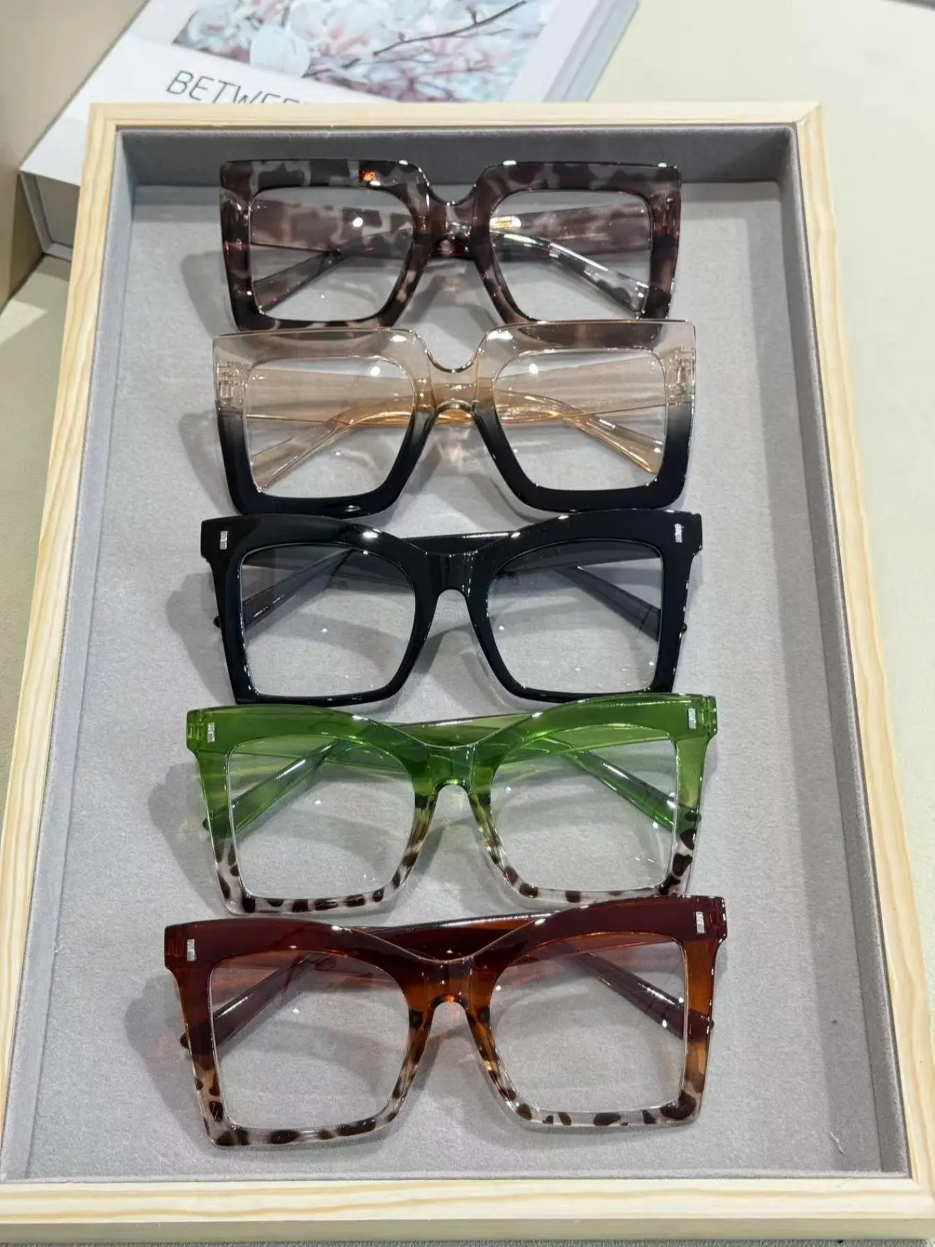 Unisex Fashionable Ombre & Leopard Pattern Eyeglasses, Trendy Casual Eyeglasses for Everyday Use, Fashion Accessories for Outdoor Activities, Trendy Frames