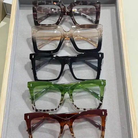 Unisex Fashionable Ombre & Leopard Pattern Eyeglasses, Trendy Casual Eyeglasses for Everyday Use, Fashion Accessories for Outdoor Activities, Trendy Frames, Casual Stylish Glasses