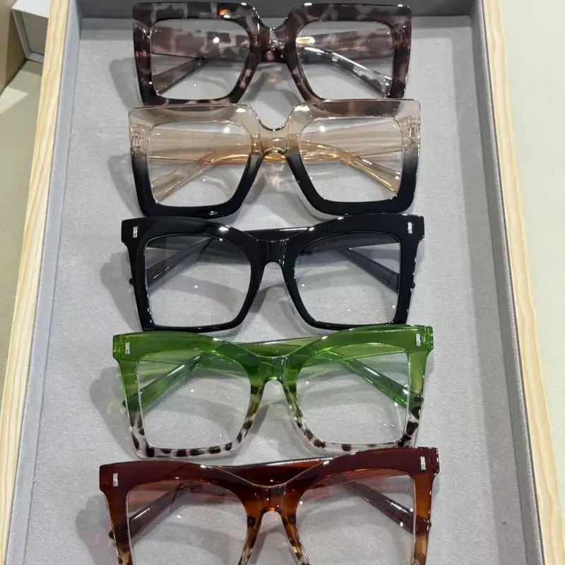 Unisex Fashionable Ombre & Leopard Pattern Eyeglasses, Trendy Casual Eyeglasses for Everyday Use, Fashion Accessories for Outdoor Activities, Trendy Frames, Casual Stylish Glasses