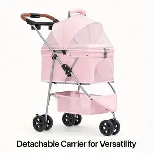 Waterproof Pet Feeding Mat | Non-Slip Dog & Cat Bowl Placemat for Messy Eaters, Easy to Clean Easy 1-Second Fold & Detachable Pet Carrier