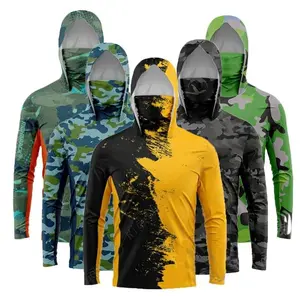 Sunscreen clothing Men Women Fishing Hoody Sunscreen Sun Protection Rash Guards Cycling Jacket Shirt Rashguards Hiking Clothes Face Neck Coa