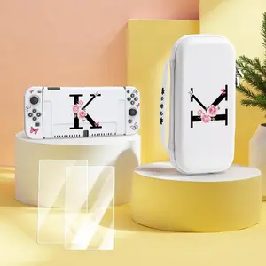 3 in 1 Switch Accessory Set, Including Portable Bag, Protective Case & 2 Tempered Films, Large Capacity Storage, Anti-fall Protective Cover, with 10 Game Card Slots, Gaming Products