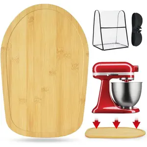 Mixer Slider Mat for KitchenAid 4.5-5 Qt Tilt-Head Stand Mixer,Appliance Sliding Mat for Kitchenaid Artisan,KitchenAid Mixer Sliding Tray for Countertop – Bamboo Stand Mixer Slider Mat(Wood)