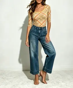 Women's Jeans High Waisted Wide Leg Bootcut Jeans Stretchy Denim Pants