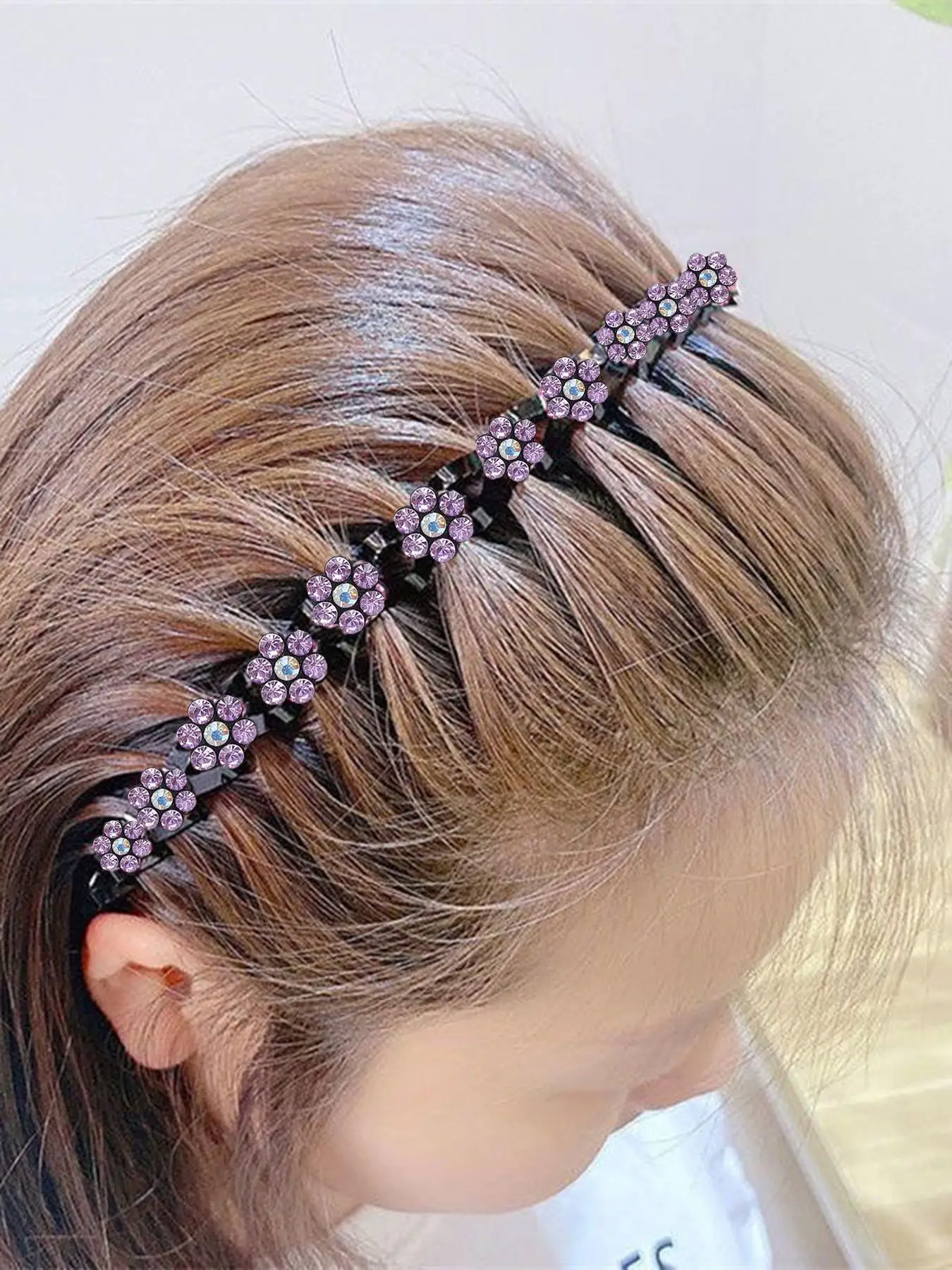 Rhinestone Flower Decorated Hair Hoop for Summer, Non-slip Hair Hoop for Women and Girls, Fashion Hair Accessories for Party and Daily Life